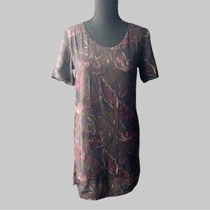 Wilfred Free Aritzia Teigan Boho Short Sleeve Rayon Floral Shift Dress